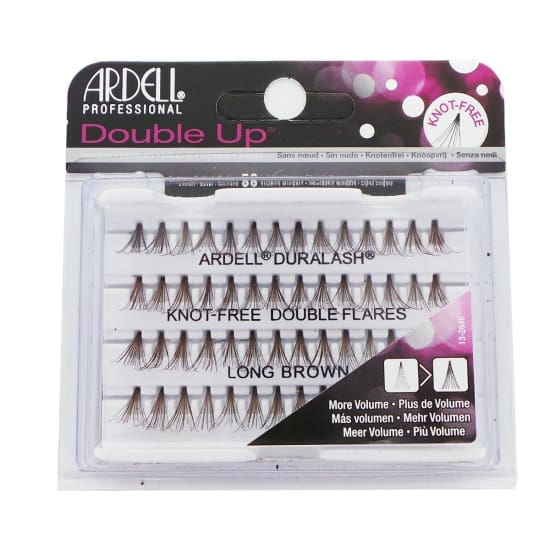 ARDELL Double Up Knot Free Individuals Flares LONG BROWN duralash false eyelash - Health & Beauty:Makeup:Eyes:Eyelash Extensions