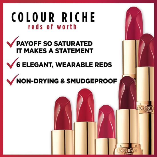 LOREAL Colour Riche The Reds Lipstick CHOOSE YOUR COLOUR red - Health & Beauty:Makeup:Lips:Lipstick