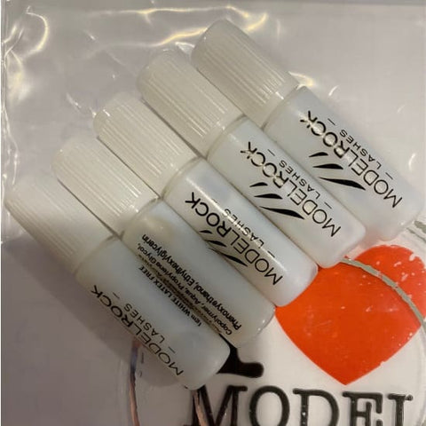 5 MODELROCK LASHES Lash Adhesive Glue False Eyelashes 1gm White Clear LATEX FREE0