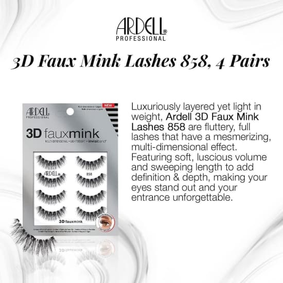 ARDELL 3D Faux Mink Multipack False Eyelashes 4 Pairs 858 NEW black - Health & Beauty:Makeup:Eyes:Eyelash Extensions