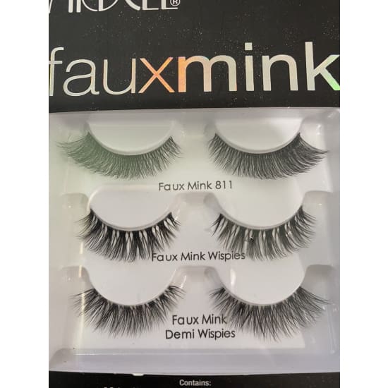 ARDELL Faux Mink Multipack False Eyelashes 3 Different Pairs 811 Wispies Demi - Health & Beauty:Makeup:Eyes:Eyelash Extensions