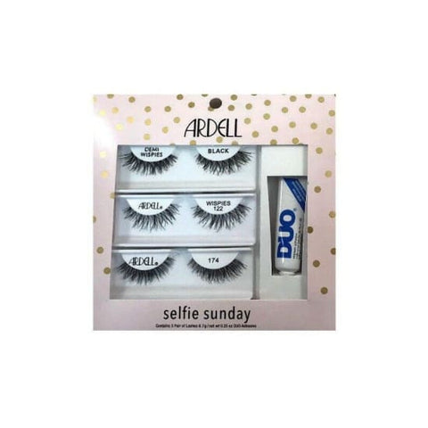 ARDELL Selfie Sunday Lash Kit 3 Pairs Lashes + Duo Adhesive Demi Wispies 122 174 - Health & Beauty:Makeup:Makeup Sets & Kits