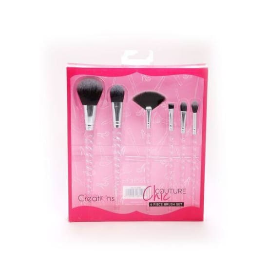 BEAUTY CREATIONS Couture Chic 6 Piece Brush Set Clear NEW - Health & Beauty:Makeup:Makeup Tools & Accessories:Brushes