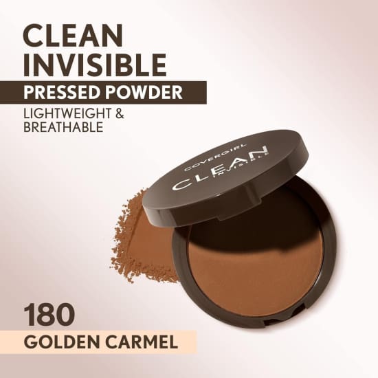 COVERGIRL Clean Invisible Pressed Powder GOLDEN CARAMEL 180 talc free0