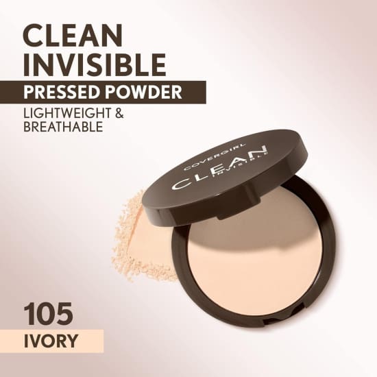 COVERGIRL Clean Invisible Pressed Powder IVORY 105 talc free0