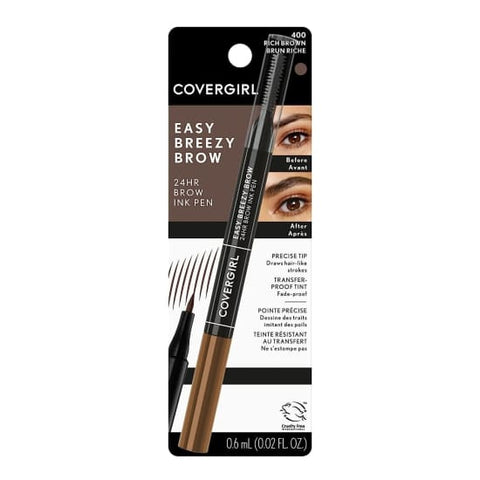 COVERGIRL Easy Breezy Brow INK PEN RICH BROWN 400 eyebrow eye - Health & Beauty:Makeup:Eyes:Eyebrow Liner & Definition