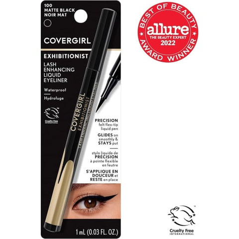 COVERGIRL Exhibitionist Lash Enhancing Liquid Eyeliner MATTE BLACK 100 eye liner - Health & Beauty:Makeup:Eyes:Eyeliner
