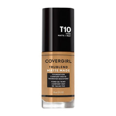 COVERGIRL truBLEND Matte Made Foundation GOLDEN AMBER T10 Tan 12hr 30mL pump NEW