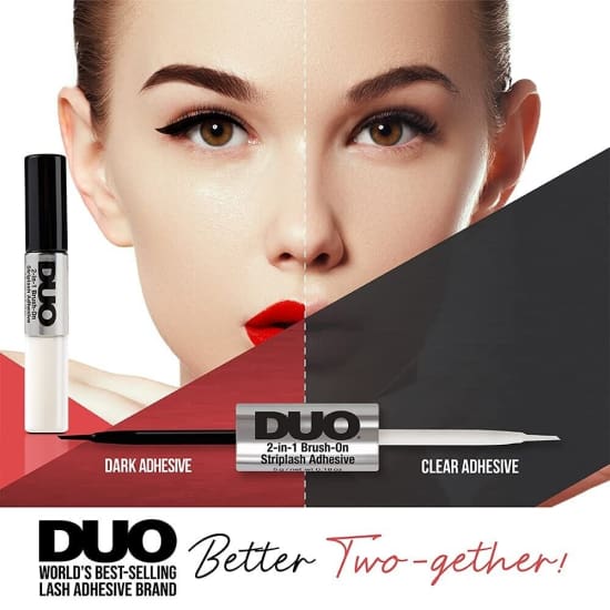 DUO 2 in 1 Brush On Striplash Adhesive DARK TONE & WHITE CLEAR eyelash glue - Health & Beauty:Makeup:Eyes:Eyelash Extensions