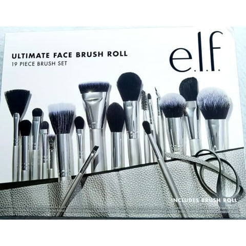 E.L.F Ultimate Face Brush Roll 19 Piece Collection Set elf makeup - Health & Beauty:Makeup:Makeup Tools Accessories:Brushes
