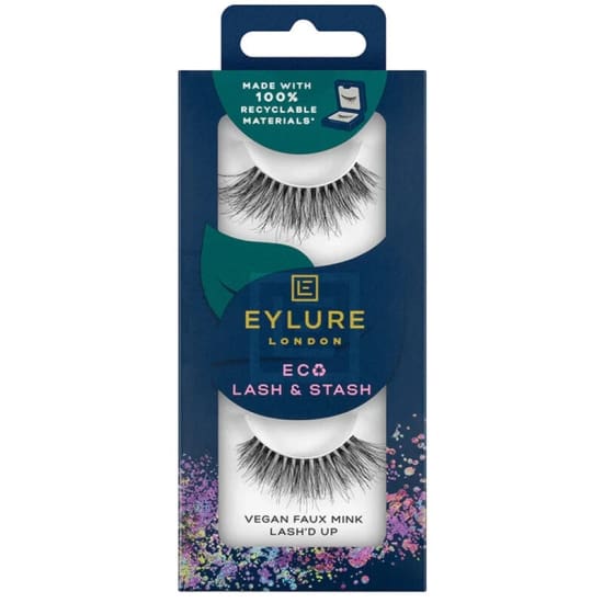 EYLURE Eco Lash & Stash Vegan Faux Mink False Strip Eyelashes LASH'D UP0