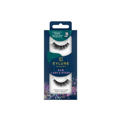 EYLURE Eco Lash & Stash Vegan Faux Mink False Strip Eyelashes PARTY READY - Health & Beauty:Makeup:Eyes:Eyelash Extensions