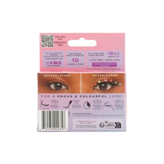 EYLURE Faux Mink Strip Lashes + Adhesive HEART’S DESIRE hearts reusable eye lash - Health & Beauty:Makeup:Eyes:Eyelash Extensions