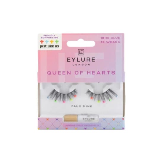 EYLURE Faux Mink Strip Lashes + Adhesive HEART’S DESIRE hearts reusable eye lash - Health & Beauty:Makeup:Eyes:Eyelash Extensions