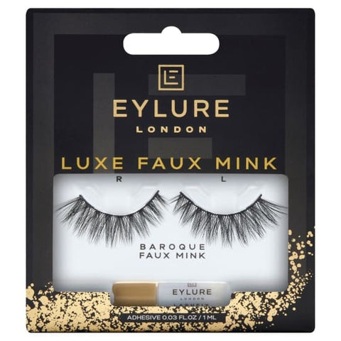 EYLURE Luxe Faux Mink Strip Eyelashes + Adhesive BAROQUE eye lash reusable - Health & Beauty:Makeup:Eyes:Eyelash Extensions