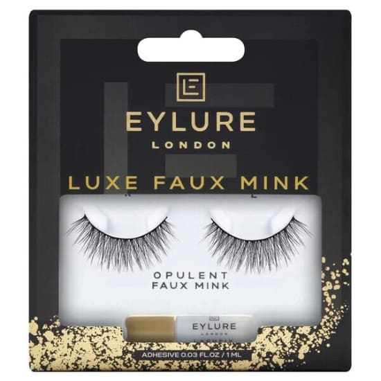 EYLURE Luxe Faux Mink Strip Eyelashes + Adhesive OPULENT eye lash reusable - Health & Beauty:Makeup:Eyes:Eyelash Extensions
