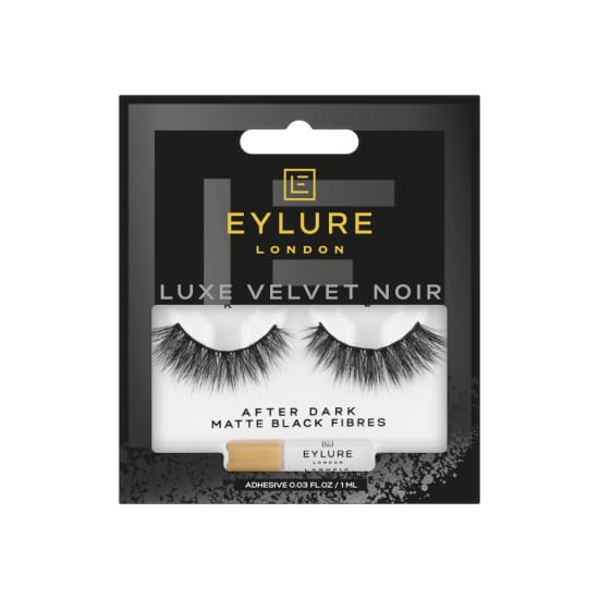 EYLURE Luxe Velvet Noir Strip Eyelashes + Adhesive AFTER DARK eye lash extensions - Health & Beauty:Makeup:Eyes:Eyelash Extensions