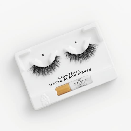 EYLURE Luxe Velvet Noir Strip Eyelashes + Adhesive NIGHTFALL eye lash extensions - Health & Beauty:Makeup:Eyes:Eyelash Extensions