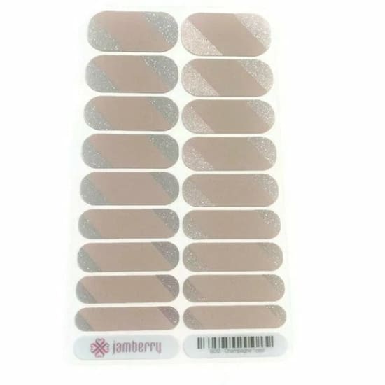 JAMBERRY Nail Polish Strips Wraps Stickers Full Sheet CHAMPAGNE TOAST BO123