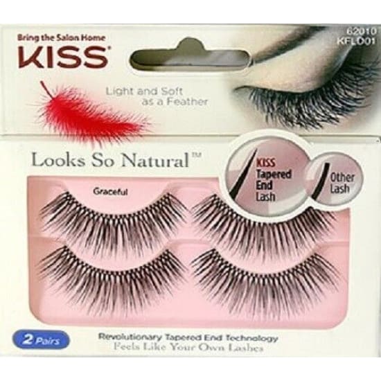 KISS Looks So Natural False Eyelashes GRACEFUL strip lashes 2 pairs - Health & Beauty:Makeup:Eyes:Eyelash Extensions