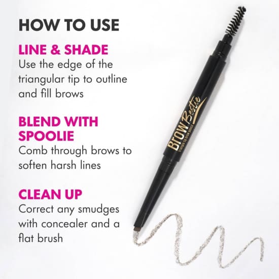 L.A GIRL Brow Bestie Triangle Tip Brow Pencil BRUNETTE GBP376 eye eyebrow la1