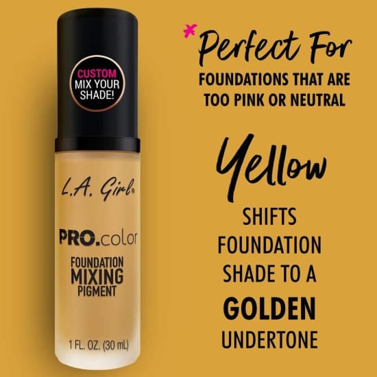 L.A GIRL PRO Color Foundation Mixing Pigment YELLOW GLM712 la l a colour golden - Health & Beauty:Makeup:Face:Foundation