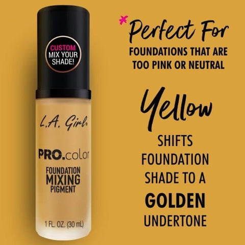 L.A GIRL PRO Color Foundation Mixing Pigment YELLOW GLM712 la l a colour golden - Health & Beauty:Makeup:Face:Foundation