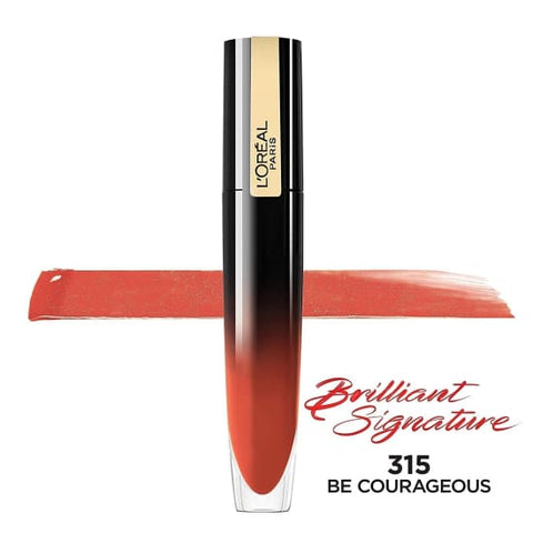 LOREAL Brilliant Signature Liquid Lipstick BE COURAGEOUS 315 glossy - Health & Beauty:Makeup:Lips:Lipstick