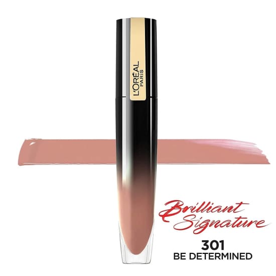 LOREAL Brilliant Signature Liquid Lipstick BE DETERMINED 301 glossy - Health & Beauty:Makeup:Lips:Lipstick