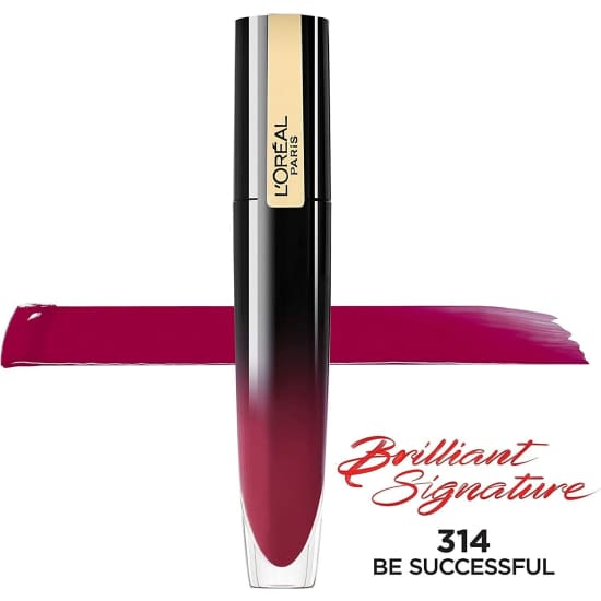 LOREAL Brilliant Signature Liquid Lipstick BE SUCCESSFUL 314 glossy - Health & Beauty:Makeup:Lips:Lipstick