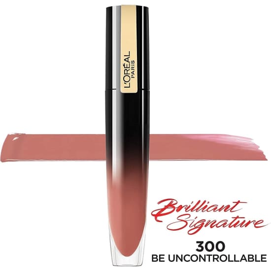 LOREAL Brilliant Signature Liquid Lipstick BE UNCONTROLLABLE 300 glossy - Health & Beauty:Makeup:Lips:Lipstick