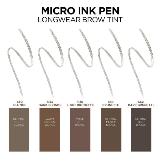 LOREAL Brow Stylist Micro Ink Brow Pen BRUNETTE 639 hairlike tint effect 48hr6