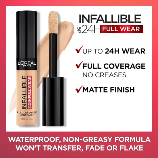 LOREAL Infallible 24H Full Wear Concealer IVORY 330 waterproof full coverage - Health & Beauty:Makeup:Face:Concealer