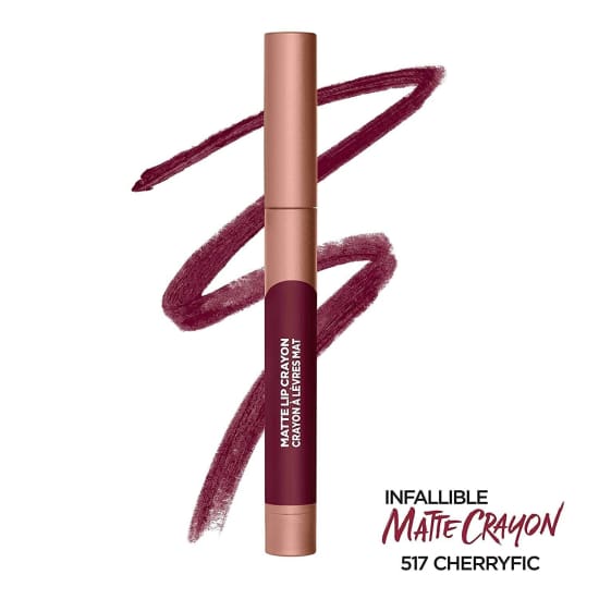 LOREAL Infallible Matte Lip Crayon Lipstick CHOOSE YOUR COLOUR - Cherryfic 517 - Health & Beauty:Makeup:Lips:Lipstick