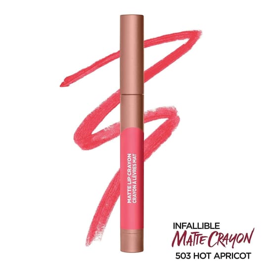 LOREAL Infallible Matte Lip Crayon Lipstick CHOOSE YOUR COLOUR - Hot Apricot 503 - Health & Beauty:Makeup:Lips:Lipstick