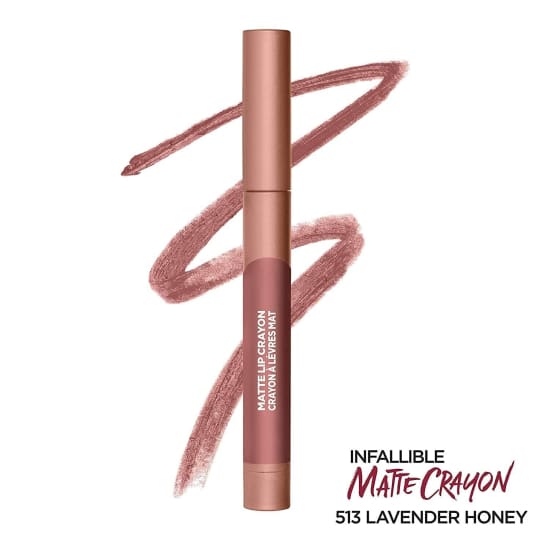 LOREAL Infallible Matte Lip Crayon Lipstick CHOOSE YOUR COLOUR - Lavender Honey 513 - Health & Beauty:Makeup:Lips:Lipstick