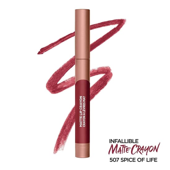 LOREAL Infallible Matte Lip Crayon Lipstick CHOOSE YOUR COLOUR - Spice Of Life 507 - Health & Beauty:Makeup:Lips:Lipstick