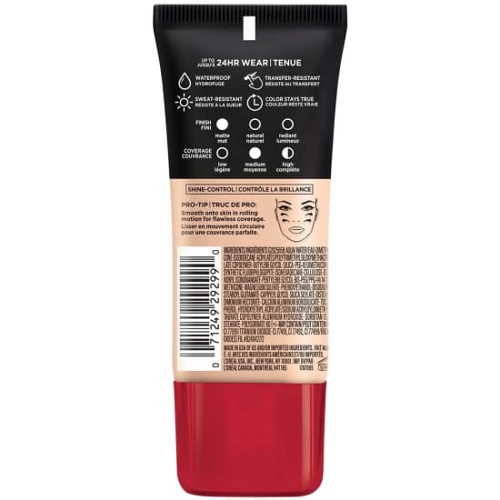 LOREAL Infallible Pro Matte Foundation CLASSIC IVORY 101 24hr oil free watrproof1