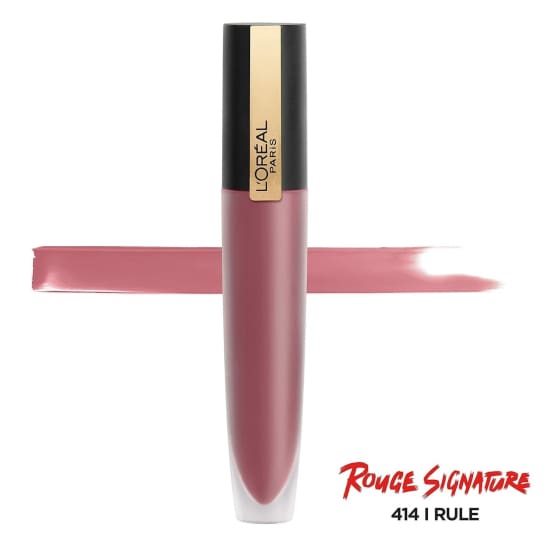 LOREAL Rouge Signature Lip Stain Liquid Lipstick I RULE 414 NEW matte ink1