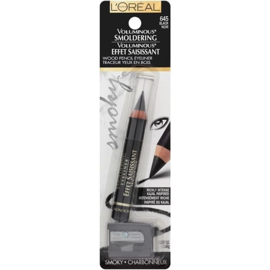 LOREAL Voluminous Smoldering Eyeliner BLACK 645 Eye Liner new wood pencil + shar0