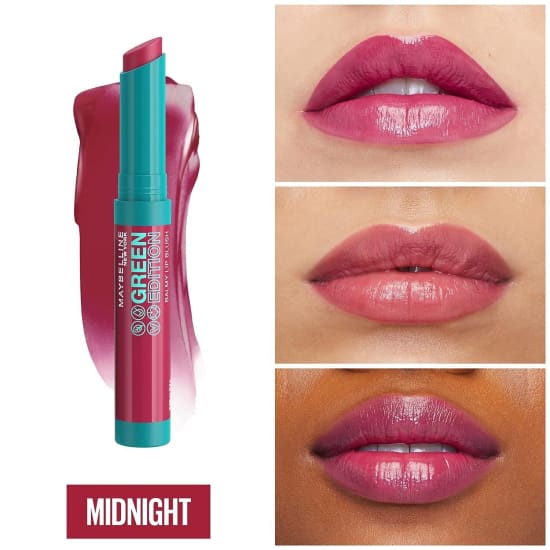 Maybelline Green Edition Balmy Lip Blush Lipstick CHOOSE YOUR COLOUR New - Midnight 001 - Health & Beauty:Makeup:Lips:Lipstick