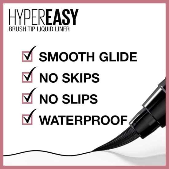 MAYBELLINE Hyper Easy Liquid Eye Liner Pen PITCH BLACK 800 eyeliner - Health & Beauty:Makeup:Eyes:Eyeliner