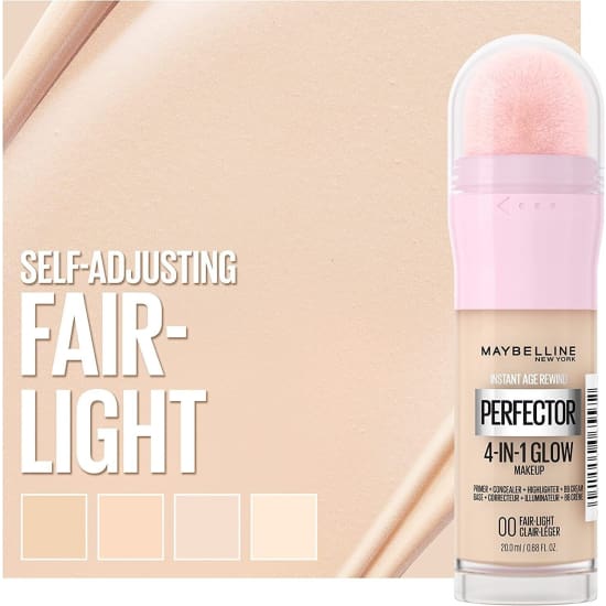 MAYBELLINE Instant Age Rewind Perfector 4 in 1 Glow Makeup FAIR LIGHT 00 primer - Health & Beauty:Makeup:Face:Foundation