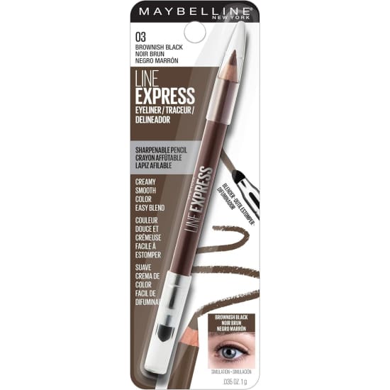 MAYBELLINE Line Express Eye Liner pencil BROWNISH BLACK 03 eyeliner wood0