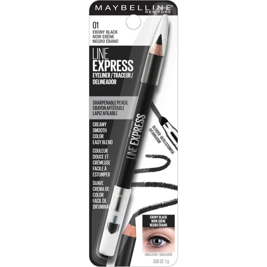MAYBELLINE Line Express Eye Liner pencil EBONY BLACK 01 eyeliner wood0