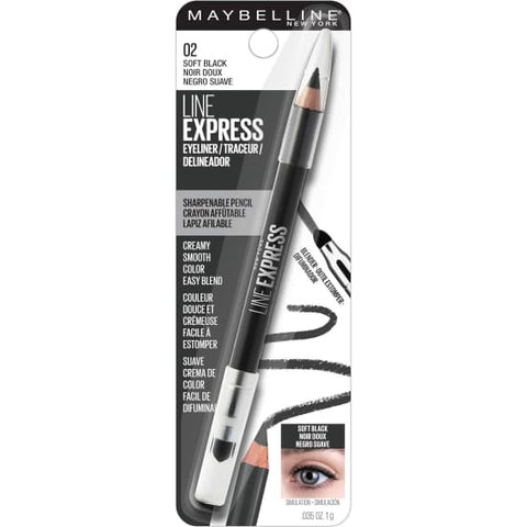 MAYBELLINE Line Express Eye Liner pencil SOFT BLACK 02 eyeliner wood0