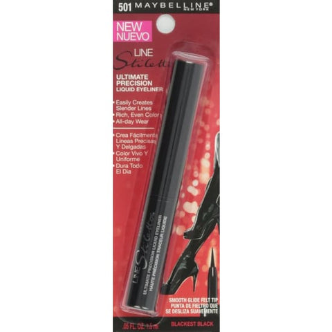 MAYBELLINE Line Stiletto Liquid Eye Liner BLACKEST BLACK 501 eyeliner 24Hr0