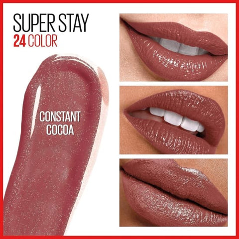 MAYBELLINE SuperStay 24HR 2-step Lipcolor CONSTANT COCOA 145 liquid lipstick0