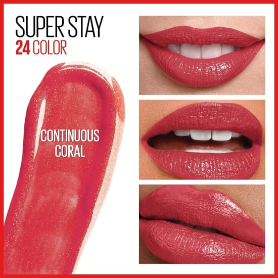 MAYBELLINE SuperStay 24HR 2 - step Lipcolor CONTINUOUS CORAL 020 liquid lipstick - Health & Beauty:Makeup:Lips:Lipstick