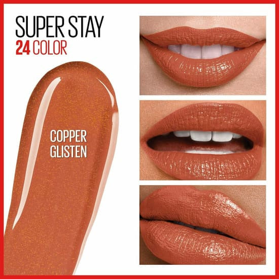 MAYBELLINE SuperStay 24HR 2-step Lipcolor COPPER GLISTEN 910 liquid lipstick - Health & Beauty:Makeup:Lips:Lipstick